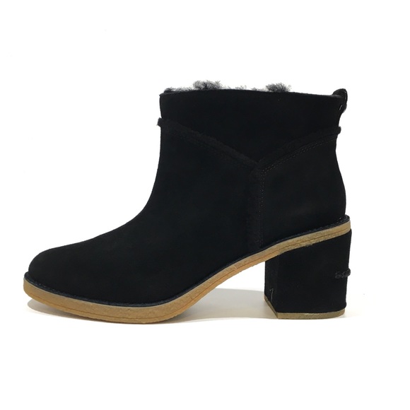 UGG Kasen II Ankle Boots -Black Suede -Block Heel -Women’s US 9 -New - Picture 3 of 9